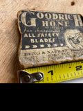 Vtg Shaving Hone Stone Box Straight Razor Goodrich Antique Berg & Nathan