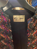 VINCENTI SMALL BLOUSE MULTICOLORED SEQUINS OVER BLACK