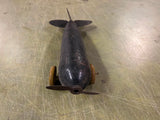 VTG 1920's antique Wyandotte Toy Pressed Steel Tin Black Airplane Orig Unrestore