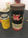 vintage The Big K Line Kex Kwik Kure Tire Repair Kit 3 Ply Laminated Rubber #51