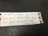 vintage The Big K Line Kex Kwik Kure Tire Repair Kit 3 Ply Laminated Rubber #51