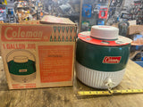 Vtg Coleman Jug Water Drink cooler Leamonaid Camping outdoor 1 gallon Orig Box