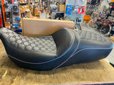 Custom Bagger FLH Road Street Glide Seat White Stitch FLHX FLTR Ultra 2008-2023