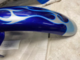 Front Fender Harley FXDWG-3 Wide Glide Cvo Screamin Eagle Blue flames 2003