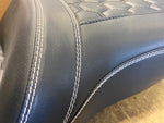 Custom Bagger FLH Road Street Glide Seat White Stitch FLHX FLTR Ultra 2008-2023