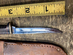Vtg Case Fixed Blade Sheath Leather Washer Handle Boot Knife WW2 3" Sheath