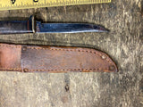 Vtg Case Fixed Blade Sheath Leather Washer Handle Boot Knife WW2 3" Sheath