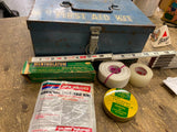Vtg MSA Mine Safety First Aid Kit Metal Box Full Snake Bike bandages Collectible