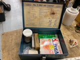 Vtg MSA Mine Safety First Aid Kit Metal Box Full Snake Bike bandages Collectible