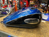 Reef Blue Vivid Black Gas Fuel Tank FLHCS Heritage Softail Harley Emblems New T/