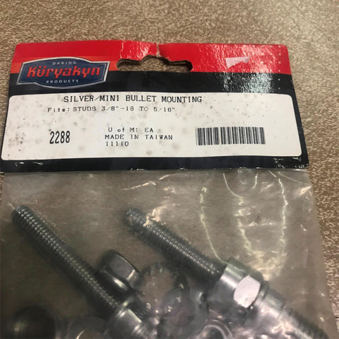 Kuryakyn Silver/Mini Bullet Mounting Hardware Kit Part No. 2288