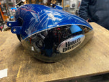 Reef Blue Vivid Black Gas Fuel Tank FLHCS Heritage Softail Harley Emblems New T/