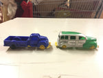 1950's Banner USA toy plastic trucks vtg trains Lionel lot of 4 blue red green