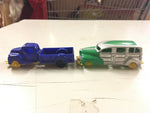 1950's Banner USA toy plastic trucks vtg trains Lionel lot of 4 blue red green