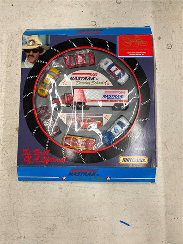 vtg 1992 Matchbox Rodney Combs 1:64 diecast Nastrak Driving School car set