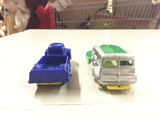 1950's Banner USA toy plastic trucks vtg trains Lionel lot of 4 blue red green