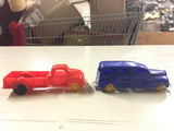 1950's Banner USA toy plastic trucks vtg trains Lionel lot of 4 blue red green
