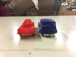 1950's Banner USA toy plastic trucks vtg trains Lionel lot of 4 blue red green