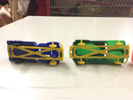 1950's Banner USA toy plastic trucks vtg trains Lionel lot of 4 blue red green