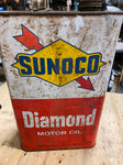 Vtg SUNOCO 10 Ten Quarts DIAMOND MOTOR OIL CAN 1969 Rare Auto Truck Tractor
