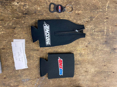 Amzoil Kuzie Beer Can Bottle Opener Set Key Fob chain Oil Gas Collector Advertis