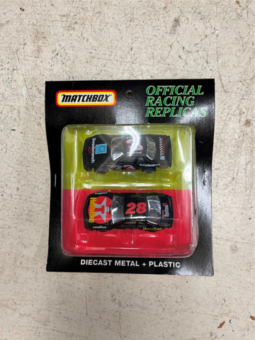 vtg 1992 Matchbox 2 pack Dale Earnhardt Davy Allison official racing replica car