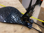 Vtg Halloween Decoration Black Cat Pumpkin Bobble Head Tin Metal 35" Holiday Dec