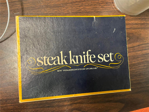 VTG made in Japan Steak Knife Set By Washington Forge NIB