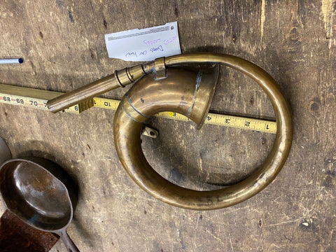 Vtg Brass Car Horn Trumpet Model T Squeeze Antique Auto Truck 1920's Fender moun