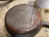 Vtg Cast Iron Skillet Pan Wagner Ware 6 1/2" side pour Antique USA K Kitchenware