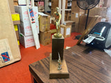 VTG 1960s Bowling League Awards Trophy Wood Bottomed solid brass