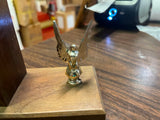 VTG 1960s Bowling League Awards Trophy Wood Bottomed solid brass