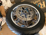 Chrome CVO Mag Wheels Harley Assy Tires Rotors Touring Glide Bagger FLH Road Kin