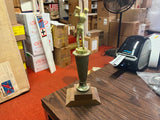 VTG 1960s Golf Award Trophy Solid Brass Wood Bottomed Broken club