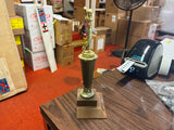 VTG 1960s Golf Award Trophy Solid Brass Wood Bottomed Broken club