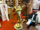 VTG 1960s Golf Award Trophy Solid Brass Wood Bottomed Broken club