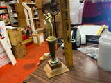 VTG 1960s Golf Award Trophy Solid Brass Wood Bottomed Broken club
