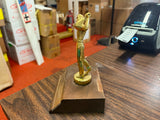 VTG 1963 ECO Playoff Champions Golfing Awards Trophy Solid Brass Wood Bottomed