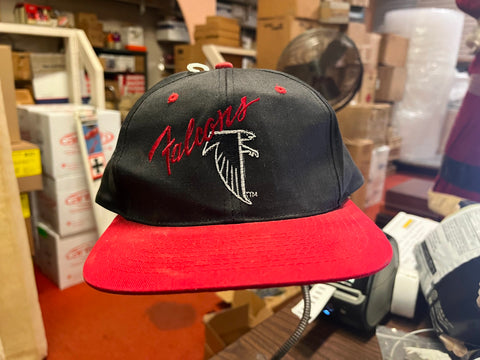 VTG 1990s Team NFL AJD Atlanta Falcons Snapback Adjustable Black Hat
