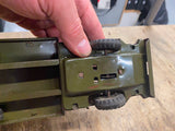 Vtg Military Canvas Friction Army Military Truck 10" Japan 1950's Tin Toy Presse