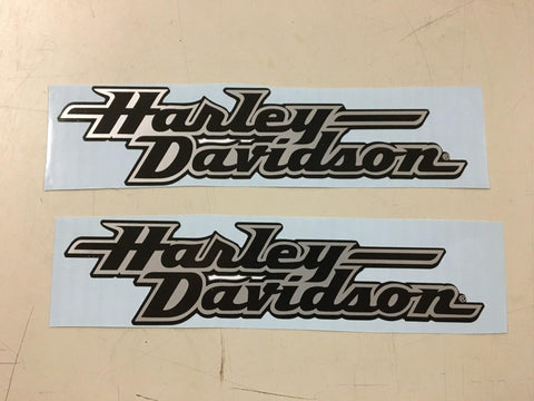 Black Silver Cursive Harley-Davidson Gas Tank Stickers Decals Dyna FXR new