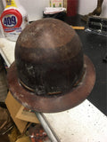 Vintage Tiger Stripe Miners Construction Iron Worker Protective Helmet MSA 1950s