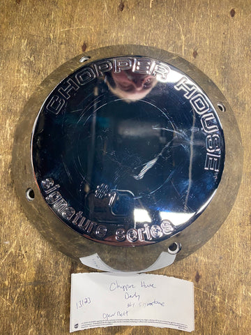 Chopper House Signature Ser Chrome Clutch Cover Harley Chopper Open Belt Primary