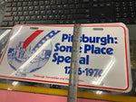 Vtg Bicentenial License Plate Pgh Pittsburgh 1776-1976 Car Auto Truck Metal Rod!