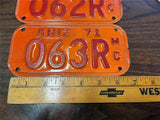 VTG 1971 Pair of 2 Front & Rear Arizona License Plates Orig Rare Motorcycle