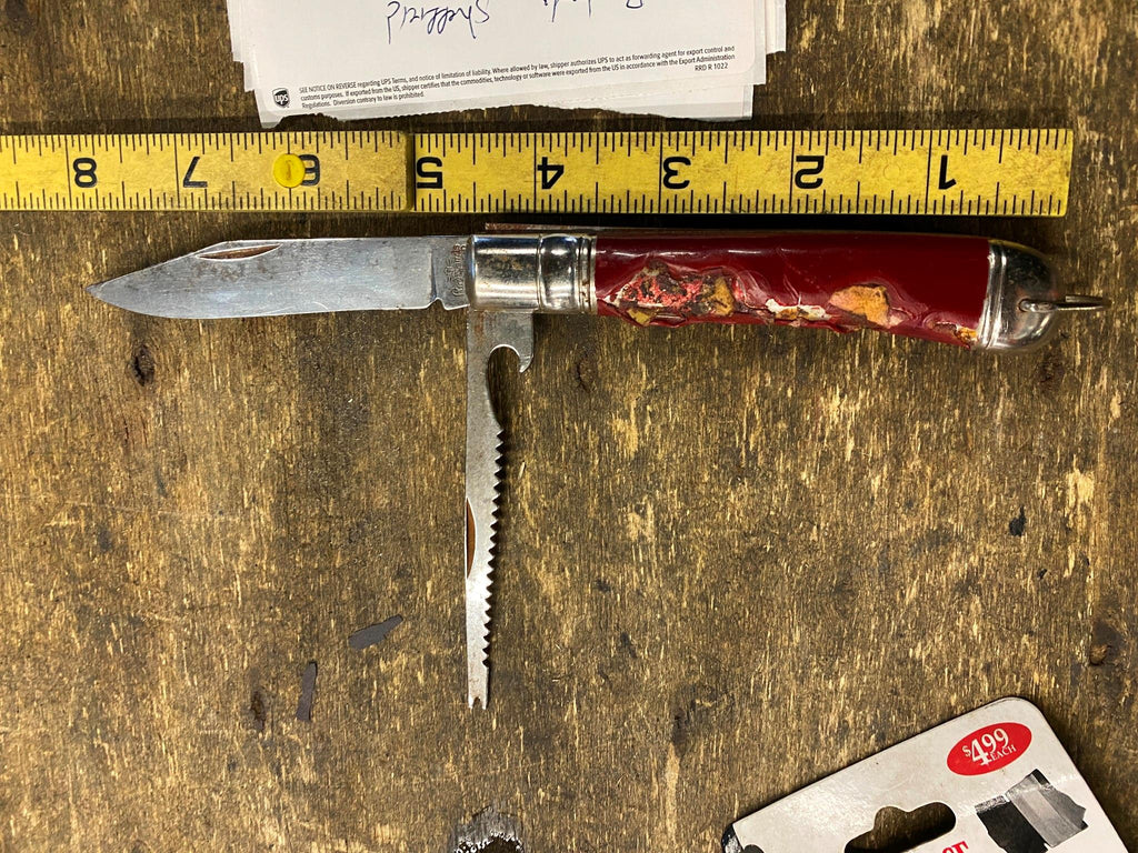 Vtg Richland Sheffield Two Blade Folding Pocket Knife 3.5 Blade Scaler –