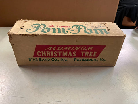 VTG Made In USA The Sparkler Pom-Pom Aluminum Christmas Tree 3 feet 25 branches