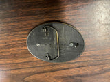 VTG solid Brass Epidite Gemstone Centered Western Cowboy Belt Buckle