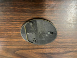 VTG solid Brass Epidite Gemstone Centered Western Cowboy Belt Buckle