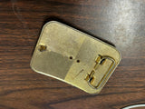 VTG solid Brass Brown Gemstone Centered Western Cowboy Belt Buckle
